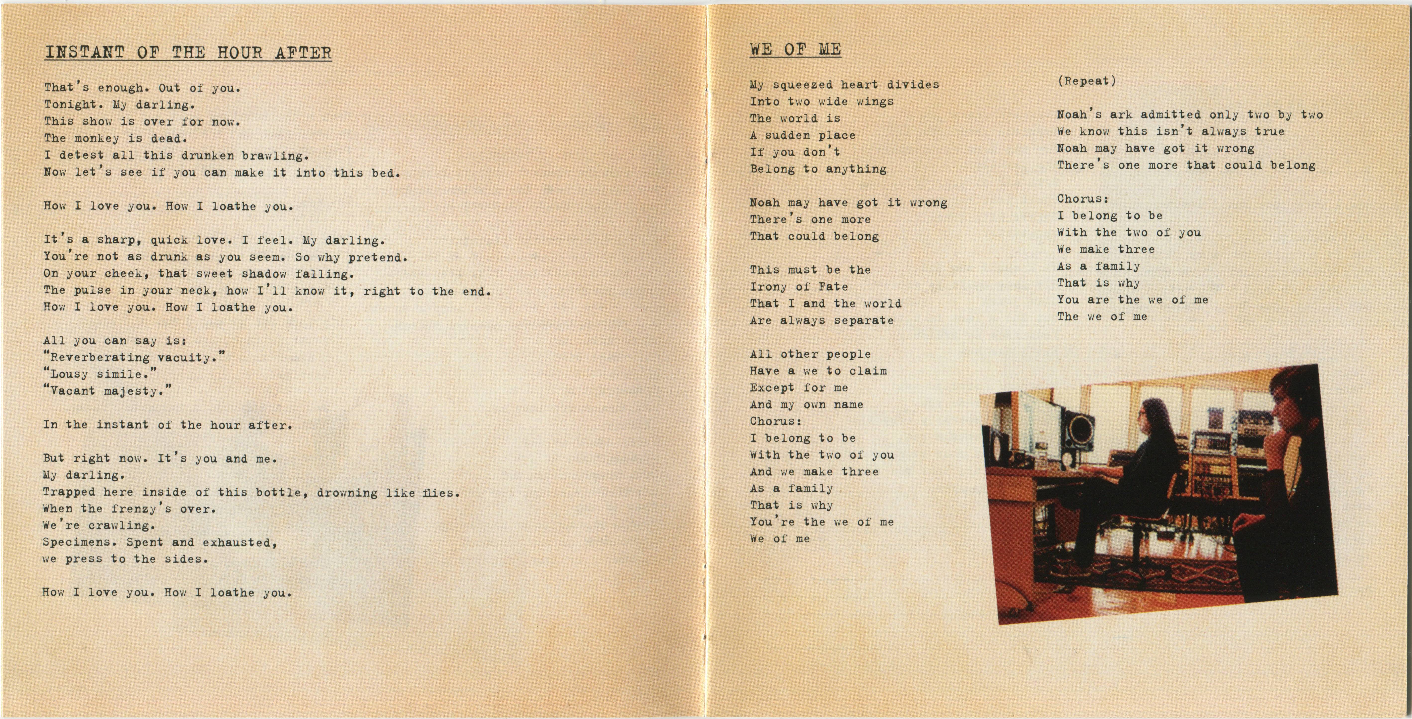 Suzanne Vega & Carson Mccullers  Lover, Beloved Songs From An Evening : Booklet 2